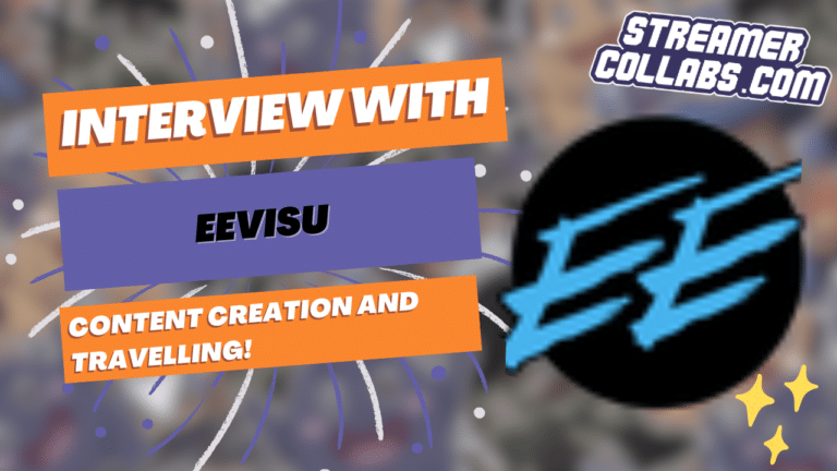 StreamerCollabs podcast hosts discussing streaming community building strategies with guest EEvisu