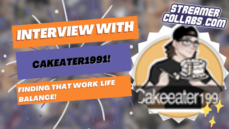 StreamerCollabs podcast hosts discussing powerful streaming tips with CakeEater1991 about balancing work and content creation